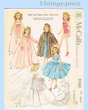 1950s Vintage McCalls Sewing Pattern 2162 High Heel Revlon Doll Clothes 10.5in
