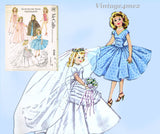 1950s Vintage McCalls Sewing Pattern 2162 15 Inch High Heel Revlon Doll Bridal Clothes