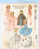 1950s Vintage McCalls Sewing Pattern 2162 High Heel Doll Clothes 22 In Revlon