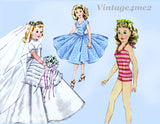 1950s Vintage McCalls Sewing Pattern 2162 High Heel Revlon Doll Clothes 10.5in