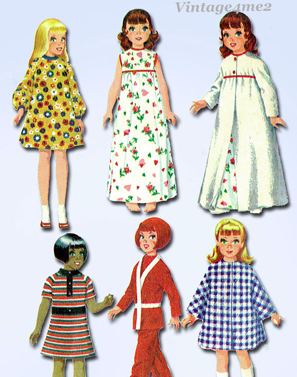1960s Vintage McCalls Sewing Pattern 2182 Medium 16-21 Inch Chrissy Doll Clothes