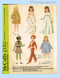 1960s Vintage McCalls Sewing Pattern 2182 Medium 16-21 Inch Chrissy Doll Clothes