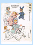 1950s Vintage McCalls Sewing Pattern 2183 Betsy Wetsy 11-12" Baby Doll Clothes