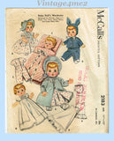 1950s Vintage McCalls Sewing Pattern 2183 Betsy Wetsy 11-12in Baby Doll Clothes