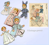 1950s Vintage McCalls Sewing Pattern 2183 Betsy Wetsy 11-12in Baby Doll Clothes