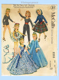 Original 1958 McCall Pattern No. 2255 - High Heel Figure Dolls' Wardrobe for Revlon, Cindy, Toni Sophisticate &amp; More