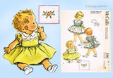 1950s Vintage McCalls Sewing Pattern 2267 Darling Uncut Baby Girls Dress Size 1