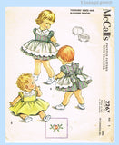1950s Vintage McCalls Sewing Pattern 2267 Darling Uncut Baby Girls Dress Size 1