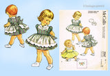 1950s Vintage McCalls Sewing Pattern 2267 Darling Uncut Baby Girls Dress Size 1