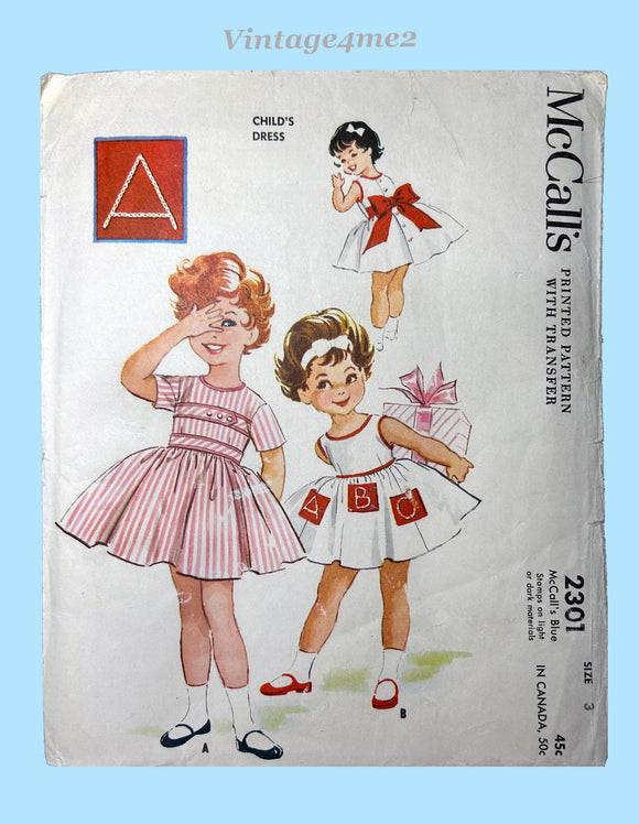 abc party dress 1950s Vintage McCalls Sewing Pattern 2301 Baby Girls 3 – Vintage4me2 SIZE:MEDIUM KissProm Pleated Off-the-Shoulder A-Line easy crochet dress