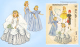 1950s Vintage McCalls Sewing Pattern 2342 Revlon Doll 12 In Bridal Doll Clothes