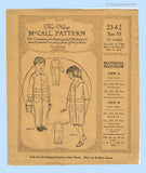 1920s Vintage McCall Sewing Pattern 2342 Uncut Childrens Coveralls Size 10