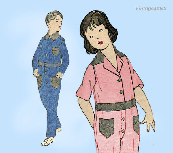 1920s Vintage McCall Sewing Pattern 2342 Uncut Childrens Coveralls Size 10