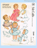 1950s Vintage McCalls Sewing Pattern 2349 Betsy Wetsy 19-21in Baby Doll Clothes