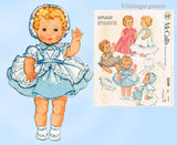 1950s Vintage McCalls Sewing Pattern 2349 Tiny Tears 8-9 Inch Baby Doll Clothes