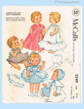 Original 1959 McCall Pattern No. 2349 - Toddler and Baby Doll Wardrobe
