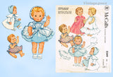 1950s Vintage McCalls Sewing Pattern 2349 Betsy Wetsy 19-21in Baby Doll Clothes