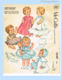 Original 1959 McCall Pattern No. 2349 - Toddler and Baby Doll Wardrobe