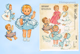 1950s Vintage McCalls Sewing Pattern 2349 Tiny Tears 11-12 Inch Baby Doll Clothes