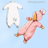 1960s Vintage McCall Sewing Pattern 2395 Sweet Layette Bunny PJs & Christening Dress