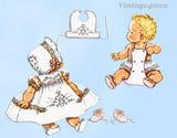 1960s Vintage McCall Sewing Pattern 2395 Sweet Layette Bunny PJs & Christening Dress