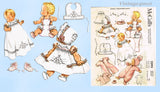 1960s Vintage McCall Sewing Pattern 2395 Sweet Layette Bunny PJs & Christening Dress