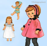 1960s Vintage McCalls Sewing Pattern 2466 Cute 18 to 19 Inch Patsy Ann Doll Clothes