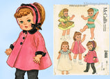 1960s Vintage McCalls Sewing Pattern 2466 Cute 20 Inch Patsy Ann Doll Clothes