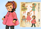 1960s Vintage McCalls Sewing Pattern 2466 Cute 12 to 13 Inch Patsy Ann Doll Clothes
