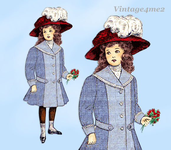 McCall 2601: 1900s Uncut Toddler Girls Edwardian Coat Sz6 Vintage Sewing Pattern