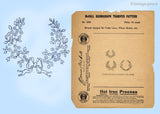 1910s Rare McCall Embroidery Transfer 269 Uncut Fancy Wreaths for Monograms