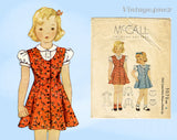 1930s Vintage McCall Sewing Pattern 3070 Sweet Toddler Girls Jumper Dress Sz 4