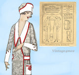 McCall 3075: 1920s Rare Maids Apron Dress & Cap Size 40 B Vintage Sewing Pattern