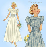 1930s Vintage McCall Sewing Pattern 3106 Beautiful Modest Teen Girls Gown Size 12