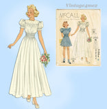 1930s Vintage McCall Sewing Pattern 3106 Beautiful Modest Teen Girls Gown Size 12