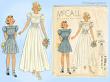 1930s Vintage McCall Sewing Pattern 3106 Beautiful Modest Teen Girls Gown Size 12