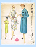 1950s Vintage McCall's Sewing Pattern 3241 Uncut Misses Dress & Duster 32 B