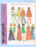 1970s Vintage McCalls Sewing Pattern 3429 11 1/2 Uncut Boho Barbie Doll Clothes Set