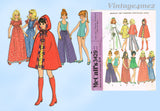 1970s Vintage McCalls Sewing Pattern 3429 11 1/2 Uncut Boho Barbie Doll Clothes Set