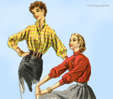 1950s Vintage McCalls Sewing Pattern 3450 Women's Misses' Kimono Blouse Size 36