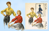 1950s Vintage McCalls Sewing Pattern 3450 Women's Misses' Kimono Blouse Size 36