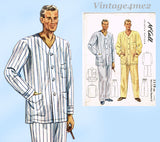 1930s Vintage McCalls Sewing Pattern 3518 Uncut Men's Pajamas Size 38-40 Chest