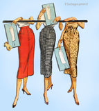 1950s Vintage McCalls Sewing Pattern 3734 Uncut Easy Instant Pencil Skirt Sz 26 W