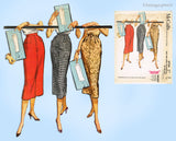1950s Vintage McCalls Sewing Pattern 3734 Uncut Easy Instant Pencil Skirt Sz 26 W