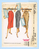 1950s Vintage McCalls Sewing Pattern 3734 Uncut Easy Instant Pencil Skirt Sz 26 W