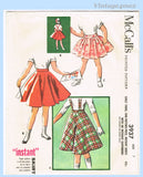 McCall's 3937: 1950s Cute Little Girls Suspender Skirt Sz 7 Vintage Sewing Pattern