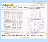 McCall's 4276: 1950s Stylish Misses One Piece Dress Sz 37 B Vintage Sewing Pattern