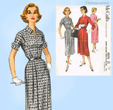McCall's 4276: 1950s Stylish Misses One Piece Dress Sz 37 B Vintage Sewing Pattern