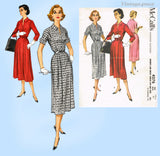 McCall's 4276: 1950s Stylish Misses One Piece Dress Sz 37 B Vintage Sewing Pattern