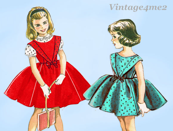 1950s Vintage McCall's Sewing Pattern 4279 Uncut Helen Lee Girls Dress Size 4